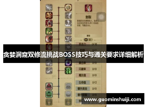 贪婪洞窟双修流挑战BOSS技巧与通关要求详细解析